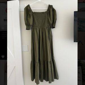 Smocked Ruffled Hem Maxi Dress